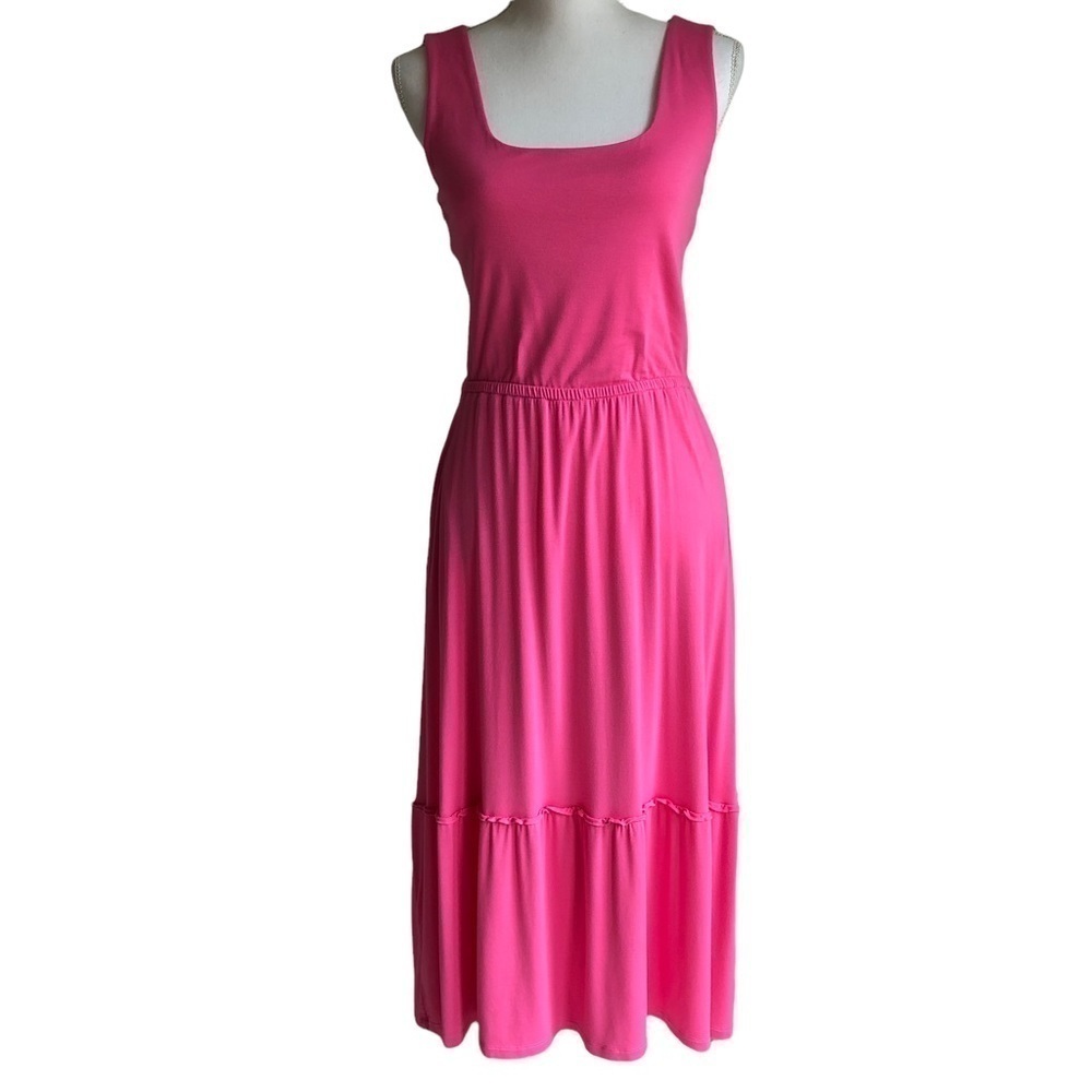 Jason Wu Midi Dress Pink Sleeveless Smocked Back XS